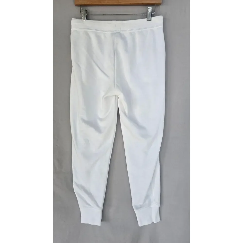 Nike Jogger Pants Mens Small White Dri-FIT French Terry Elastic Waist *stains